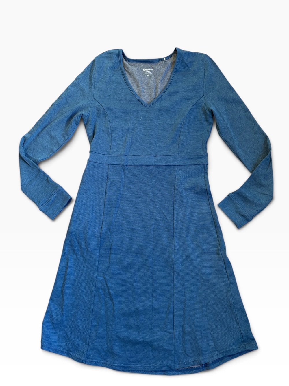 Toad&Co Tomboy Long Sleeve V‑Neck Knit Dress Women’s S Blue READ